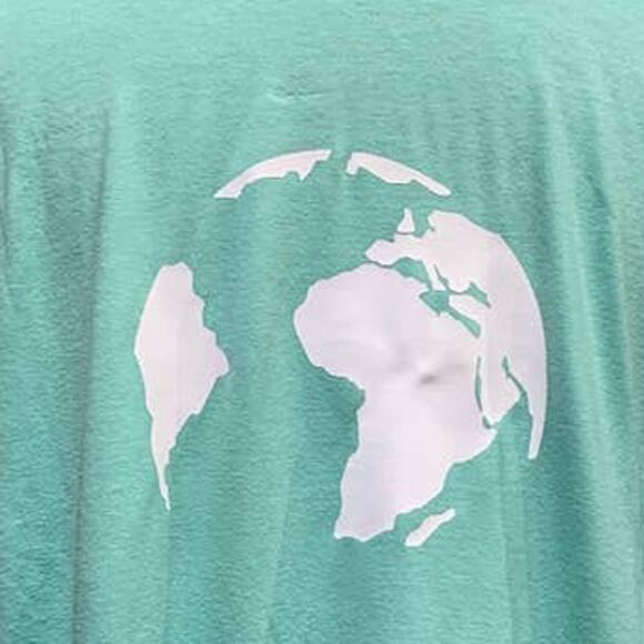 Hand Printed Upcycled Womens Large Saving the Planet is My Superpower Tee - Picture 3 of 3